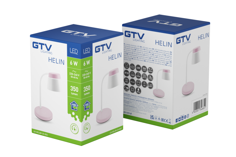 Decoračná stolová lampa Helin 6W 350lm AC220-240V 3-CCT PF> 0,5 RA>80 Ružová 1208962492