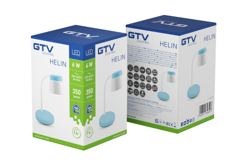 Dekoratívna stolná lampa Helin 6W 350lm AC220-240V 3-CCT PF> 0,5 RA>80 Modrá 1208962493