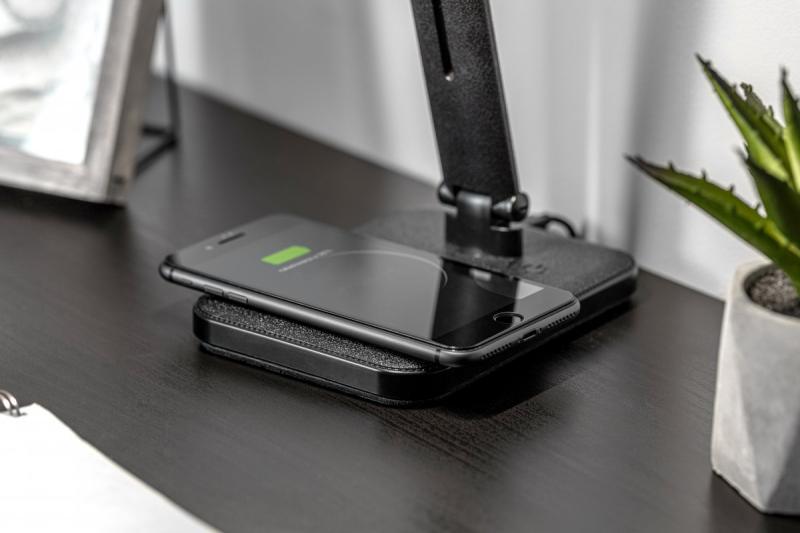 Decor IZUKA LED stolná lampa 6W 400lm AC220-240V 50/60Hz CCT indukčná nabíjačka čierna. 1208962497