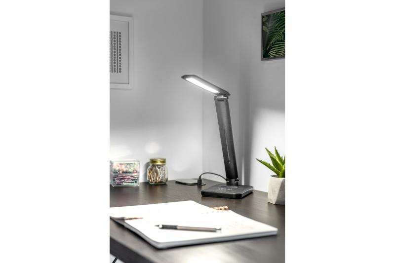 Decor IZUKA LED stolná lampa 6W 400lm AC220-240V 50/60Hz CCT indukčná nabíjačka čierna. 1208962497