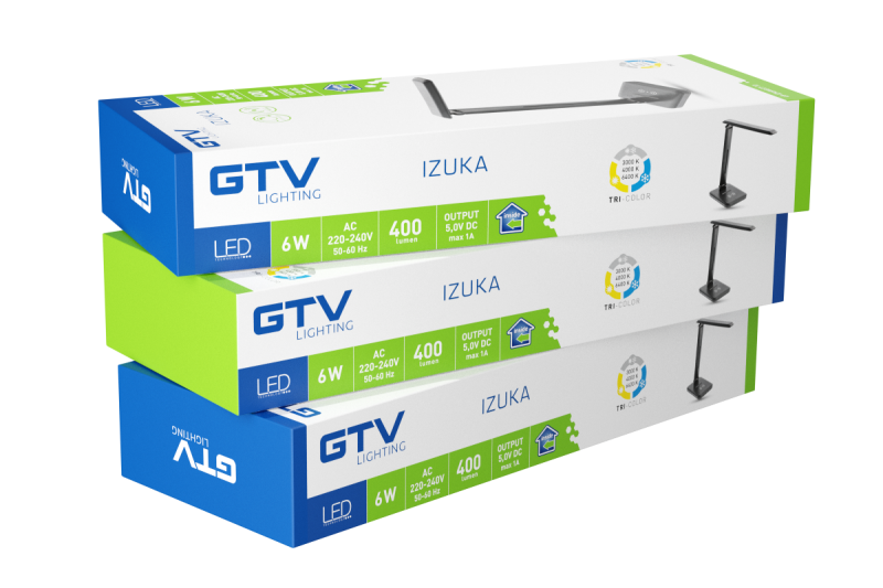 Decor IZUKA LED stolná lampa 6W 400lm AC220-240V 50/60Hz CCT indukčná nabíjačka čierna. 1208962497