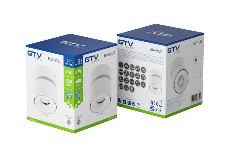 Dekoratívne LED svietidlo BIANCO 8W 680lm AC220-240V 50/60 Hz PF>0,9 Ra≥80 IP20 IK06 36° 4000K okrúhle biele. 1208962671