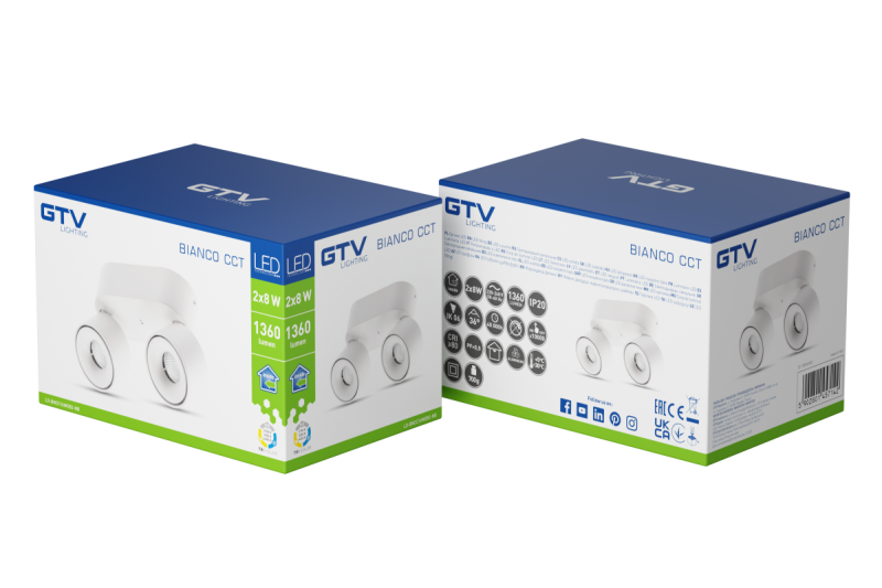 LED dekoratívne svietidlo BIANCO CCT 16W 680lm AC220-240V 50/60 Hz Ra≥80 IP20 36° 2700/3300/4000K okrúhle, biele. 1208962673