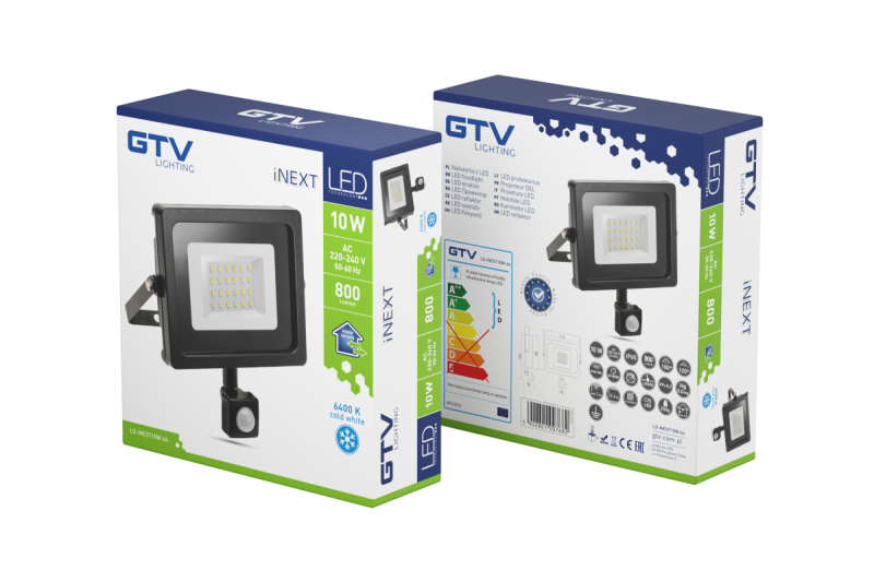 Reflektor INEXT LED so senzorom pohybu, 10W, 800lm, AC220-240V, 50/60 Hz, PF> 0.9, RA> 80, IP65, 120 1208962858