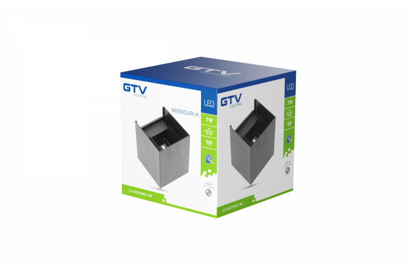 Decor MISSOURI-K LED žiarovka 7W 540lm AC220-240V 50/60 Hz PF>0.5 Ra≥80 IP54 IK08 4000K štvorcová čierna. 1208962994