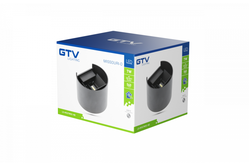 Ozdoba MISSOURI-O LED lampa 7W 540lm AC220-240V 50/60 Hz PF>0,5 Ra≥80 IP54 IK08 4000K okrúhla čierna. 1208962996