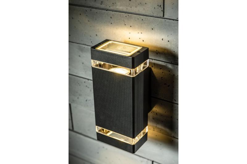 Decoračná nástenná svietidlo s dvomi smermi NESSA GU10 MAX.2x50W IP54 AC220-240V 50/60Hz čierna. 1208963007