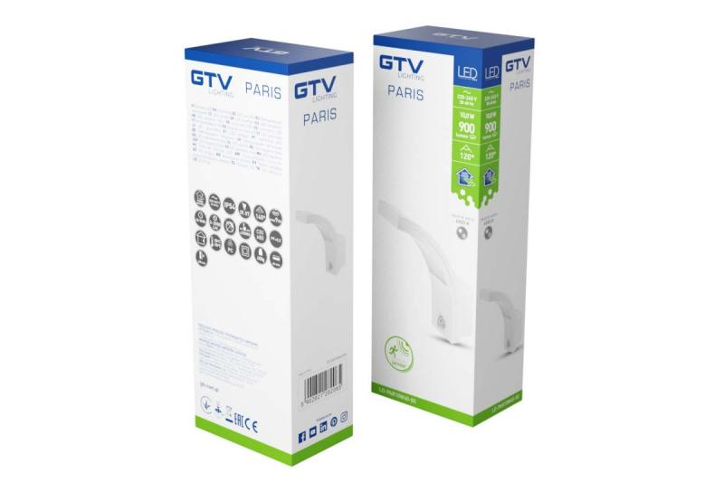 LED svietidlo PARIS s pohybovým senzorom 10W 900lm IP54 AC220-240V 50/60Hz 140° 9m 4000K biela. 1208963095