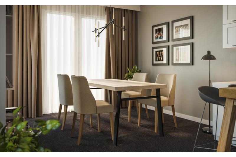 Rám nohy GTV INDUSTRIA, trapezoidálny s krížovou tyčou, H = 710 mm, W = 820 mm, profil 80 x 20, oceľ, čierna 1208963592