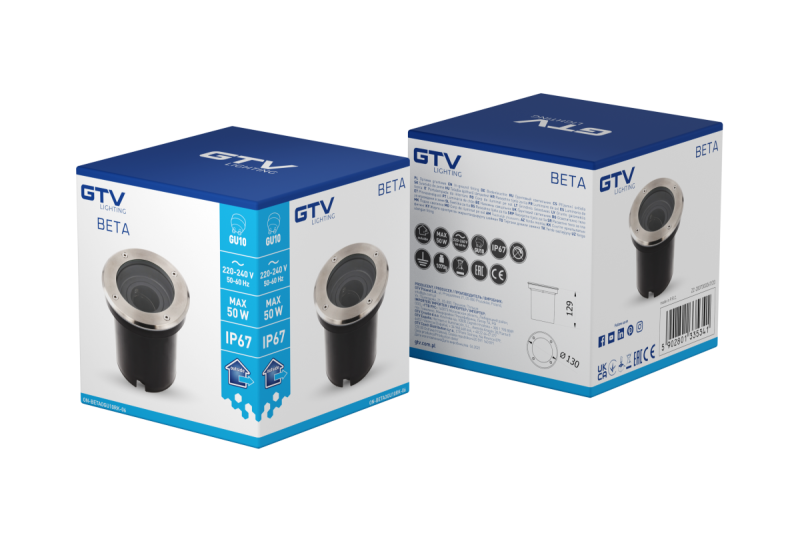 Dekor INRUN SVETLO BETA-O s nastaviteľným uhlom max. 50 W GU10 IP67 AC220-240V 50/60Hz inox. 1208963698