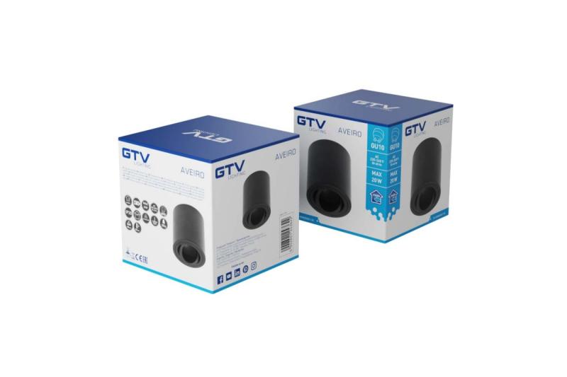 Dekor stropné svietidlo AVEIRO hliník 80x85mm IP20 max 20W okrúhle čierne. 1208963830