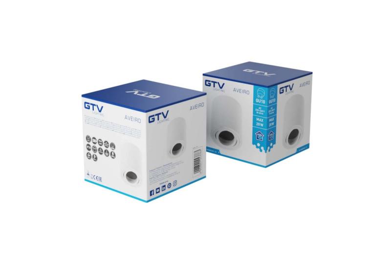 Dekor Stropné svietidlo AVEIRO hliník 80x85mm IP20 max 20W okrúhle biele. 1208963831