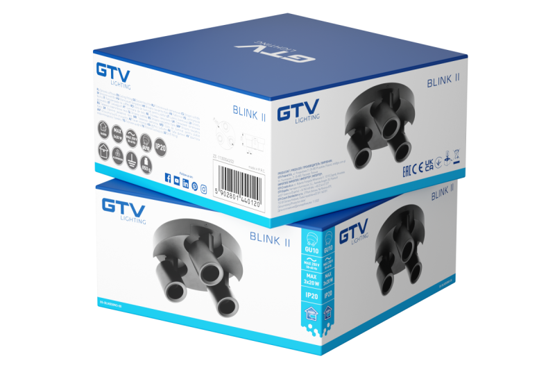 Dekor Stropné svietidlo BLINK II max. 250V 50/60 Hz GU10 max. 20W*3 IP 20 trojitý čierny 1208963848