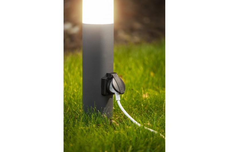 Decor CORTA-P 40 záhradná lampa E27 MAX.25W IP44 AC220-240V 50-60Hz zásuvka max. 3000W stĺp grafit. 1208963861