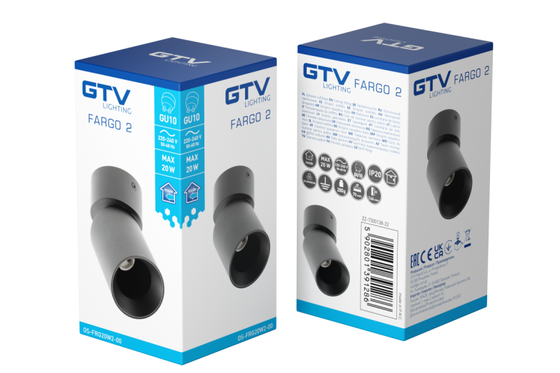 Dekor Stropné svietidlo FARGO 2 hliník 70x166mm IP20 max 20W okrúhle čierne. 1208963880