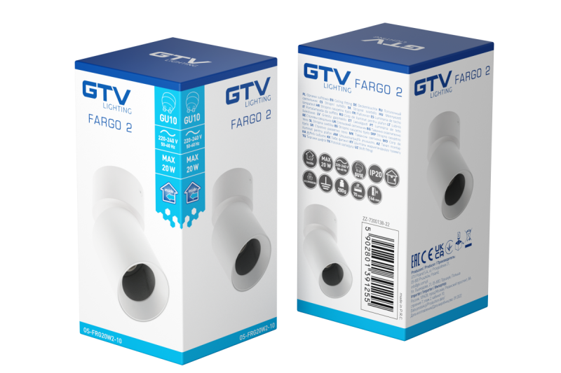 Decór Stropné svietidlo FARGO 2 hliník 70x166mm IP20 max 20W okrúhle čierne. 1208963881