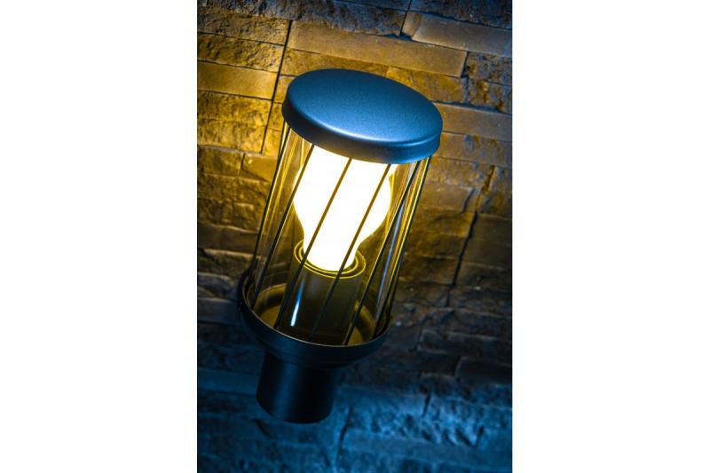 Decór KERTA-A záhradná lampa E27 MAX.12W IP44 AC220-240V 50-60Hz jednoduchá nástenná lampa vrchná časť grafit. 1208963906
