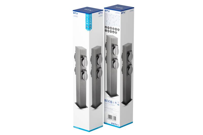 Dekoratívny záhradný stĺp LARGO-P 36 IP44 AC220-240V 50-60Hz 4*schuko zásuvka max. 3500W stĺp grafit. 1208963917