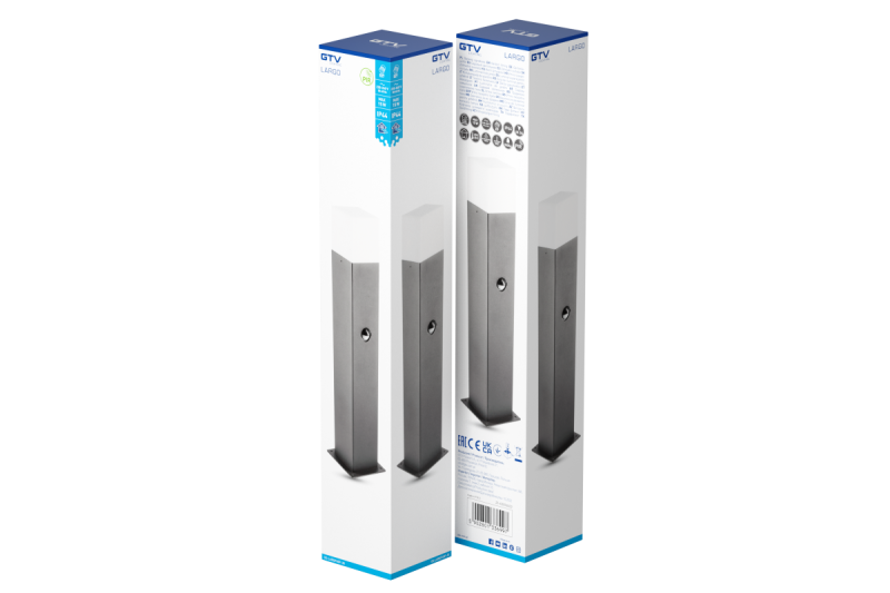 Dekoratívne záhradné svietidlo LARGO-P PIR 50 E27 MAX.15W IP44 AC220-240V 50-60Hz stĺp grafit. 1208963920