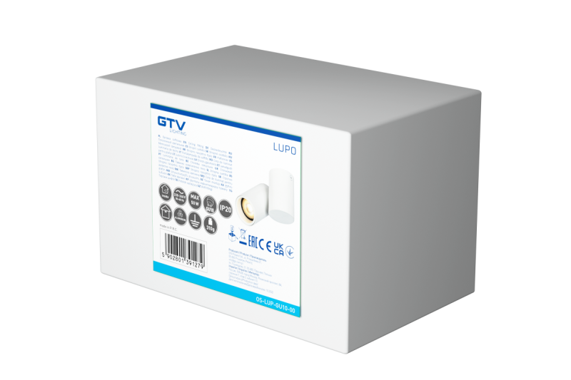 Dekor Stropné svietidlo LUPO hliník 11.6x5.6x11.5 IP20 1*GU10 max. 50W okrúhle biele. 1208963927