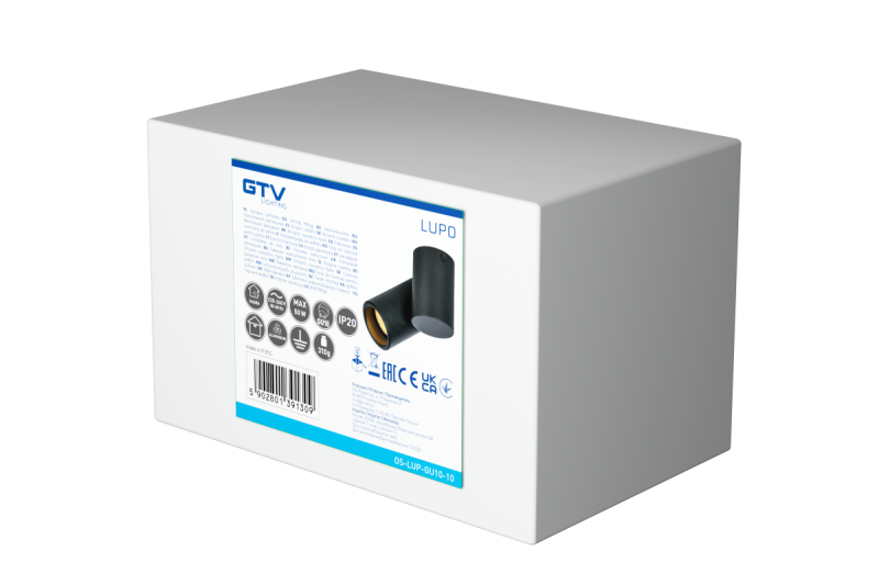 Dekoratívne stropné svietidlo LUPO hliník 11,6x5,6x11,5 IP20 1*GU10 max. 50W okrúhle čierne. 1208963928