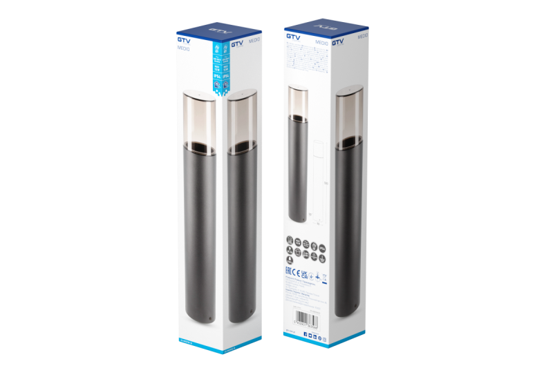 Dekoratívne záhradné osvetlenie MEDIO-P 50 E27 MAX.15W IP54 AC220-240V 50-60Hz stĺp grafit. 1208963939