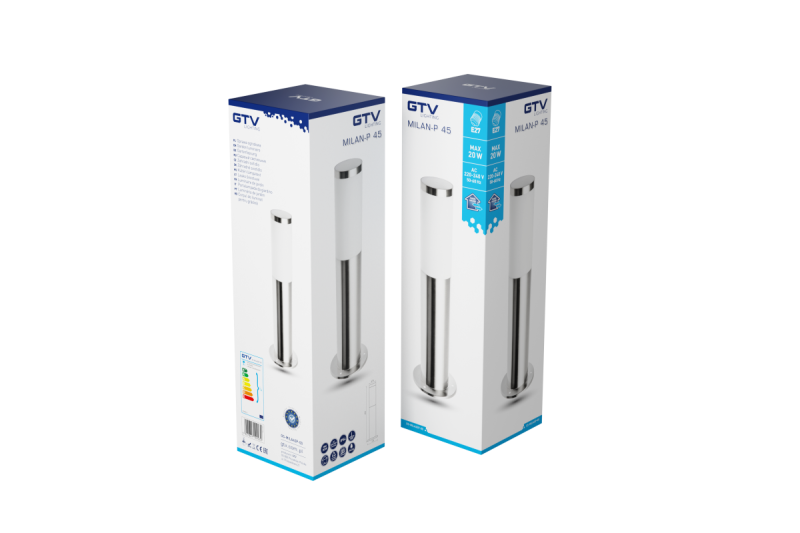 Tuindecoratie verlichting MILAN-P 45 E27 MAX.40W IP44 AC220-240V 50-60Hz stĺpik z nehrdzavejúcej ocele. 1208963944