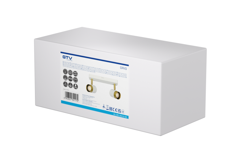 Decoračný stropný svietidlo ORIO hliníkové 24,0 x 5,5 x 14,0 IP20 2*GU10 max. 50W okrúhle biele. 1208963964