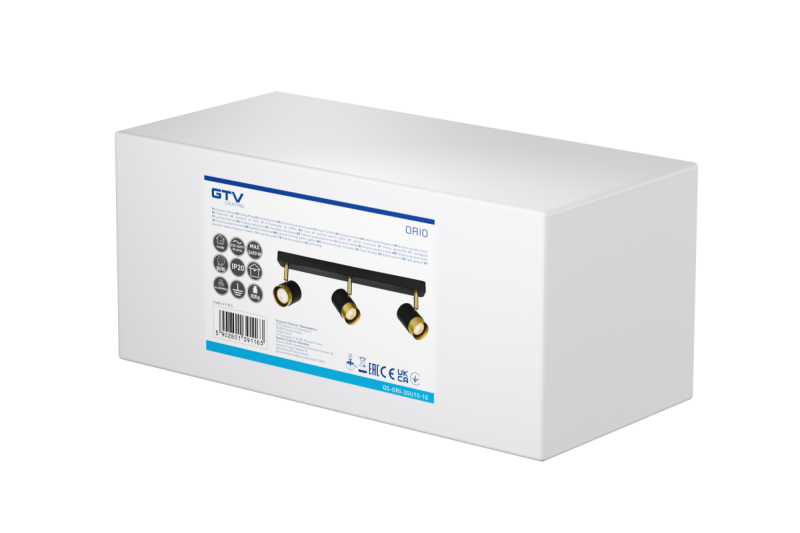 Dekor Stropné svietidlo ORIO hliník 43.0x5.5x14.0 IP20 3*GU10 max. 50W okrúhle čierne. 1208963967