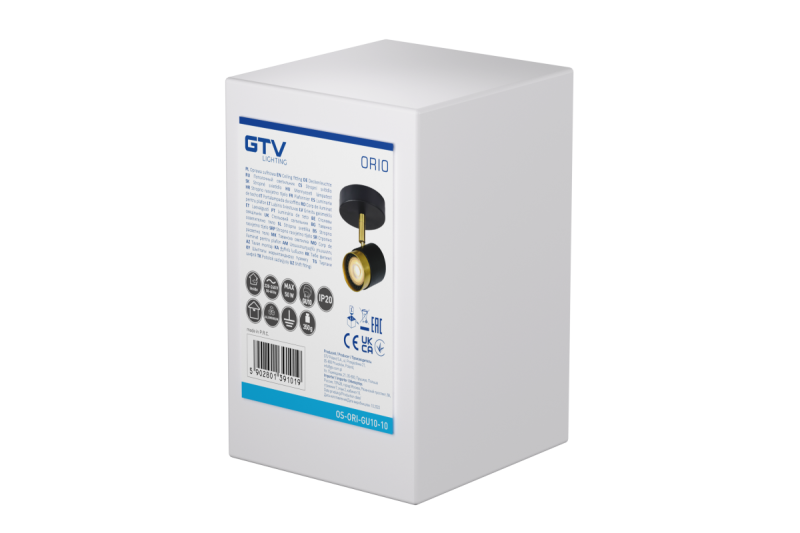 Decoračný stropný svietidlo ORIO hliník 11,6x5,6x11,5 IP20 1*Gu10 max. 50W okrúhle čierne. 1208963969