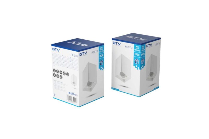 Dekor Stropné svietidlo RESTO PC 80x80x125 mm IP20 max 20W štvorec biela. 1208963988