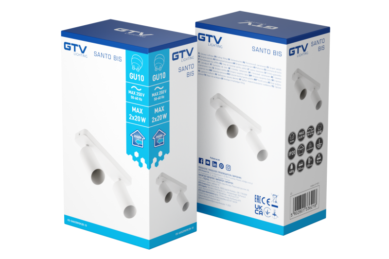 Dekor Stropné svietidlo SANTO BIS hliník IP20 max. 20W*2 dvojité okrúhle biele. 1208964000