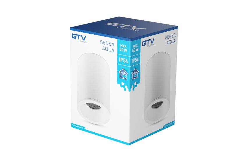 Dekor SENSA AQUA stropné svietidlo hliníkové 85x115 IP54 max 50W kruhové biele. 1208964007