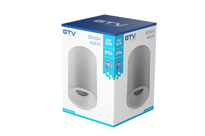 Dekor SENSA AQUA stropné svietidlo hliník 85x115 IP54 max 50W kruhové sivé. 1208964008