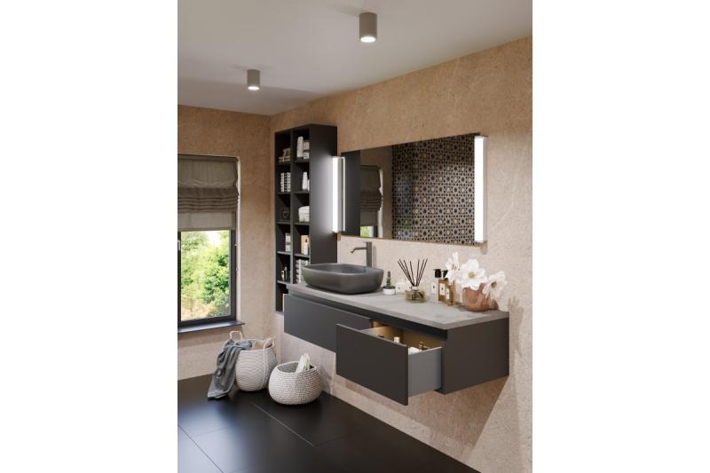 Dekor SENSA AQUA stropné svietidlo hliník 85x115 IP54 max 50W kruhové sivé. 1208964008