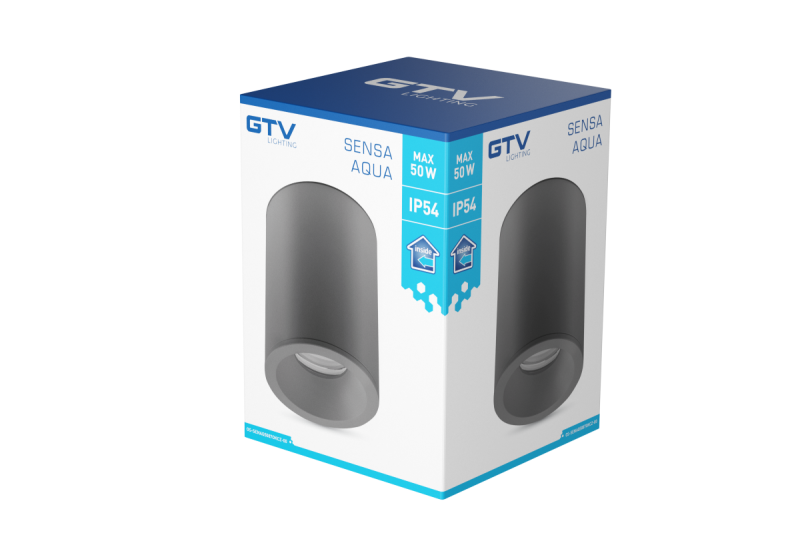 Decor SENSA AQUA stropné svietidlo hliník 85x115 IP54 max 50W okrúhle čierne. 1208964009