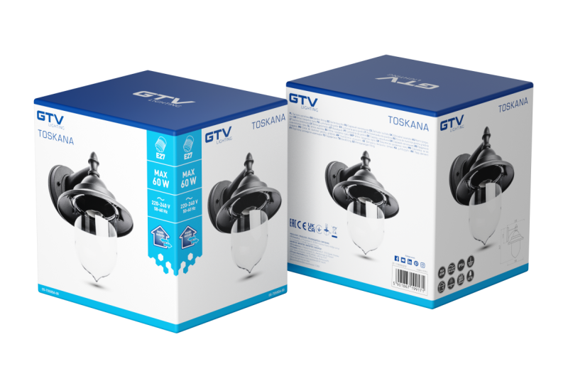 Dekor Záhradné Osvetlenie TOSKANA-AD E27 MAX.60W IP54 AC220-240V 50-60Hz matná čierna 1208964026