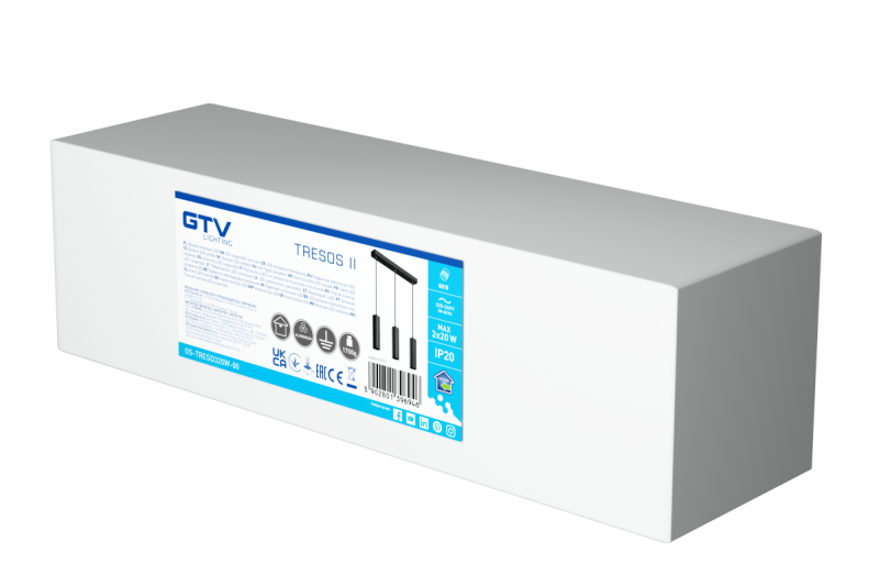 Dekor Závesné svietidlo TRESOS II 3xGU10 hliník IP20 max. 3x20W čierne. 1208964030