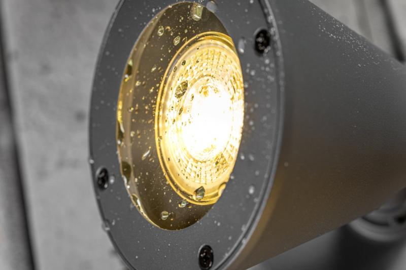 Decoratívne záhradné svietidlo LUSTINO-D GU10 MAX.20W IP44 AC220-240V 50-60Hz nástenné svietidlo pre spodnú časť steny, grafit. 1208964032