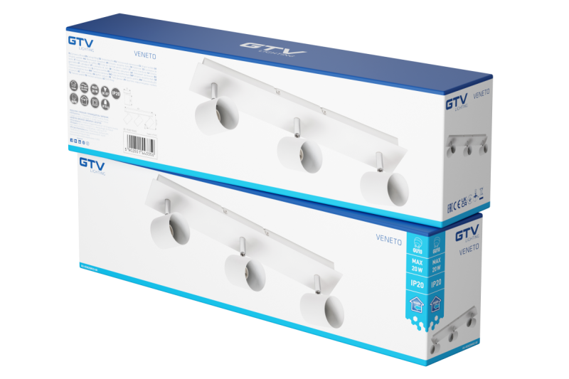 Dekor Stropné svietidlo VENETO IP20 max. 20W 3 x GU10 okrúhle biele. 1208964039