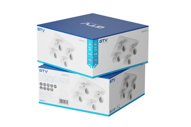 Dekor Stropné svietidlo VENETO IP20 max. 20W 4 x GU10 okrúhle/štvorcové biele. 1208964045