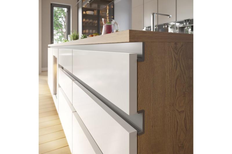 Hliníkový profil, systém bez rukovätí VELLO s LED funkciou, C, biely, dĺžka 4,10 m 1208964214