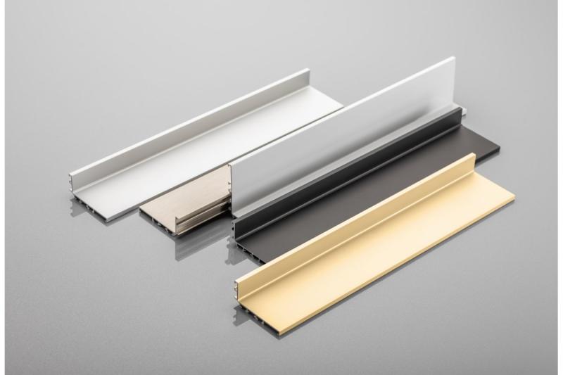 Hliníkový profil, systém bez rukoväte VELLO s LED funkciou, L, nerez, dĺžka 4,10 m 1208964222