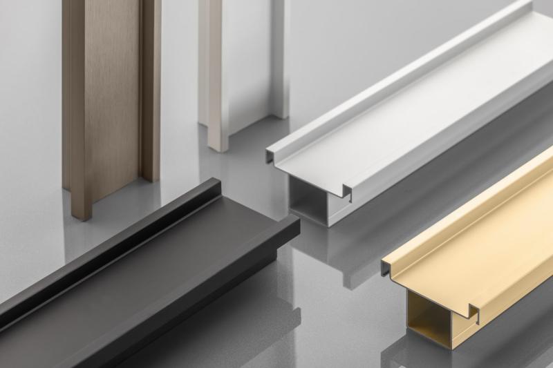 Hliníkový profil, systém bez rukoväte VELLO, T obojstranný, biely, dĺžka 3 m 1208964228