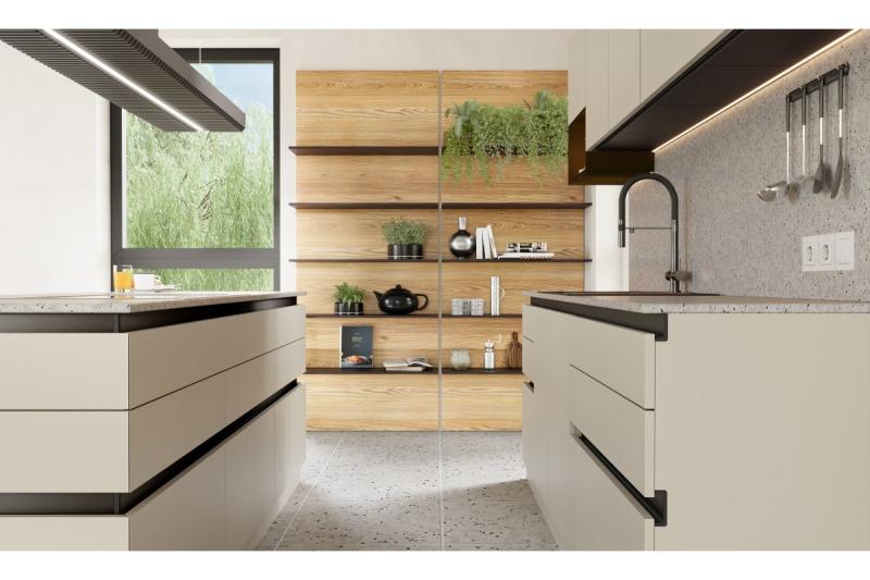 GTV VELLO profil, systém bez rukovätí, udržať, L=3000 mm, 16 mm, Al, čierna 1208964236