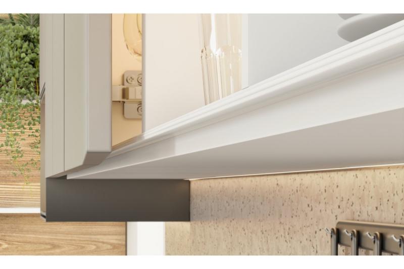 GTV VELLO profil, systém bez rukovätí, veniec, L=3000 mm, 18 mm, Al, biely 1208964239