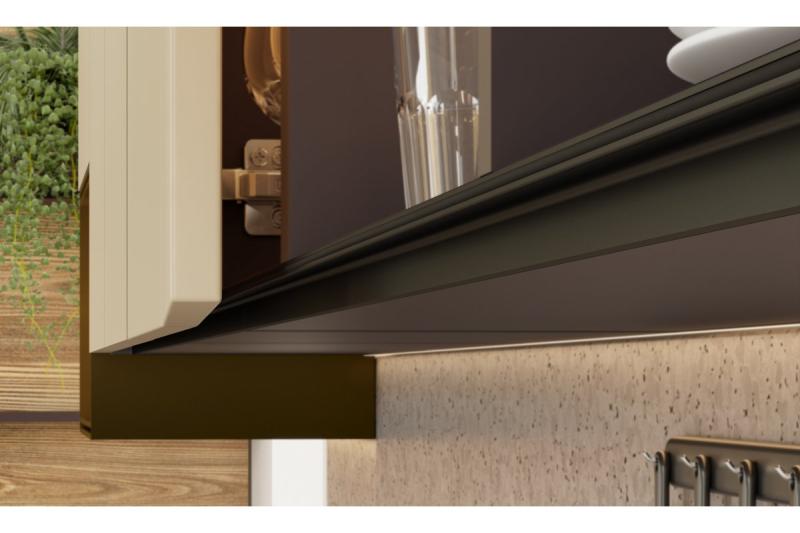 GTV VELLO profil, systém bez rukovätí, zachovať, L=3000 mm, 18 mm, Al, čierna 1208964240