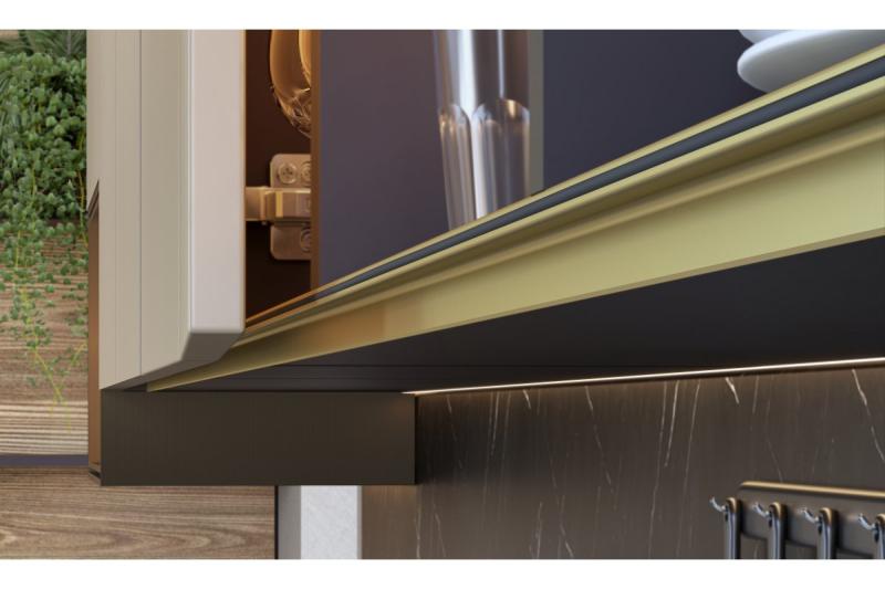 GTV VELLO profil, systém bez rukovätí, veniec, L=3000 mm, 18 mm, Al, zlato 1208964241