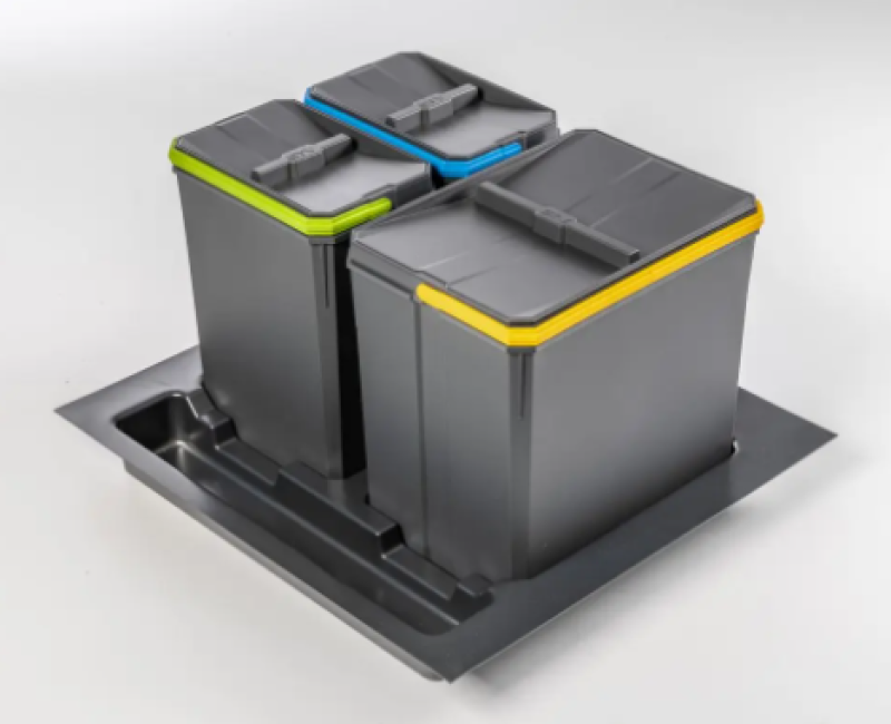 Garbi Basket B-60-3 triediaci odpadkový systém pre zásuvku 60 cm vrátane držiaka a 3 odpadkových košov 1208964399.