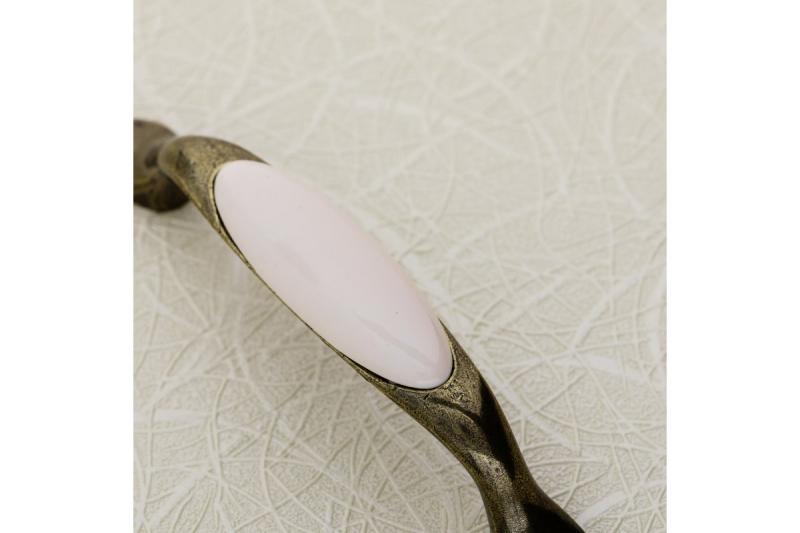 Porcelánová rukoväť 728P C=96mm antická mosadz 0-bez výkresu 1208965698